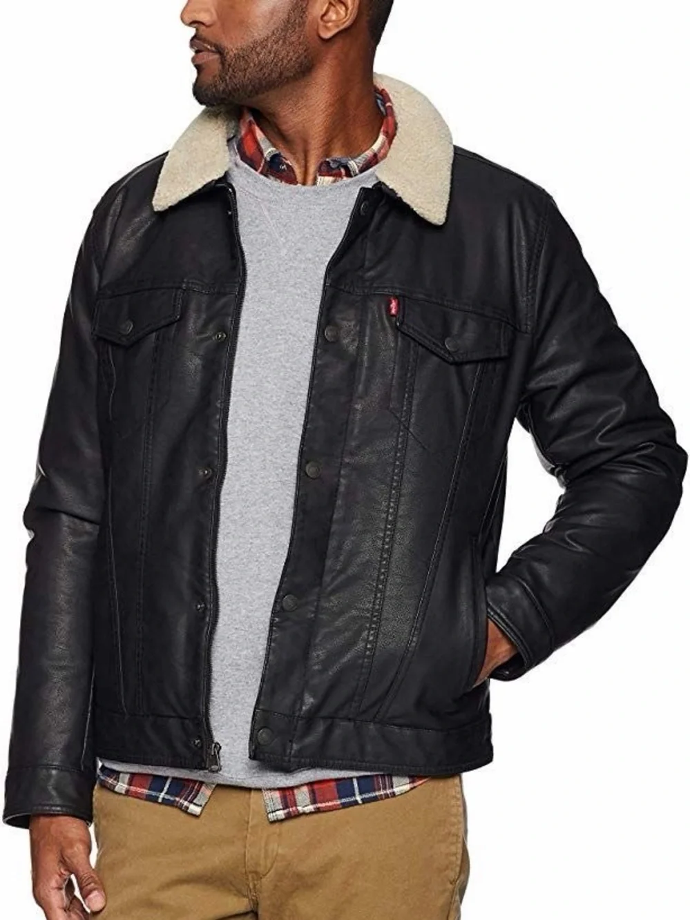 Levi's Faux Leather Sherpa Trucker Jacket